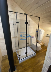 clients and partners4-Угловая душевая с распашной дверью и четырьмя неподвижными стеклами